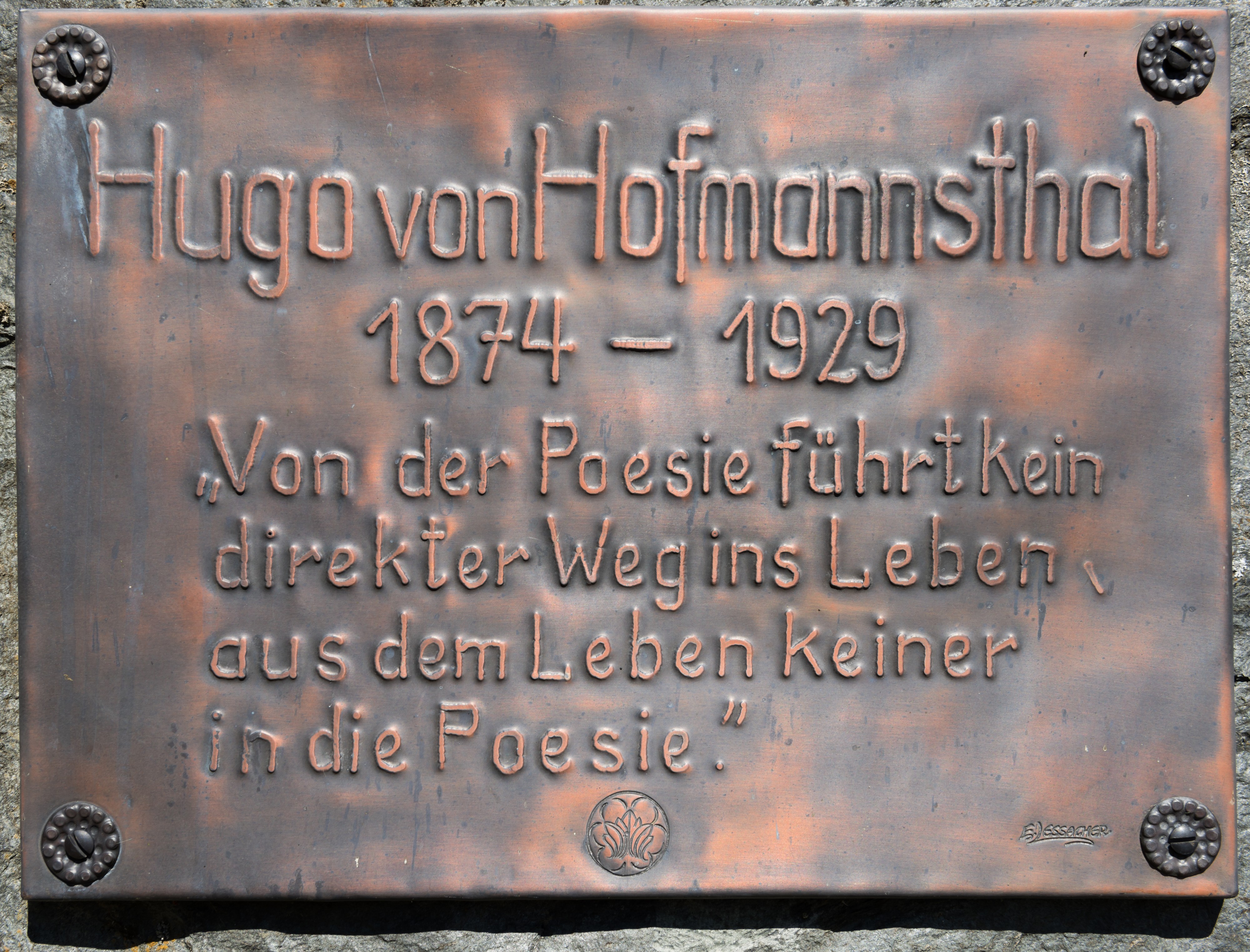 Weitensfeld Zammelsberg Dichtersteinhain Gedenktafel fuer Hugo von Hofmannsthal 11042016 1312
