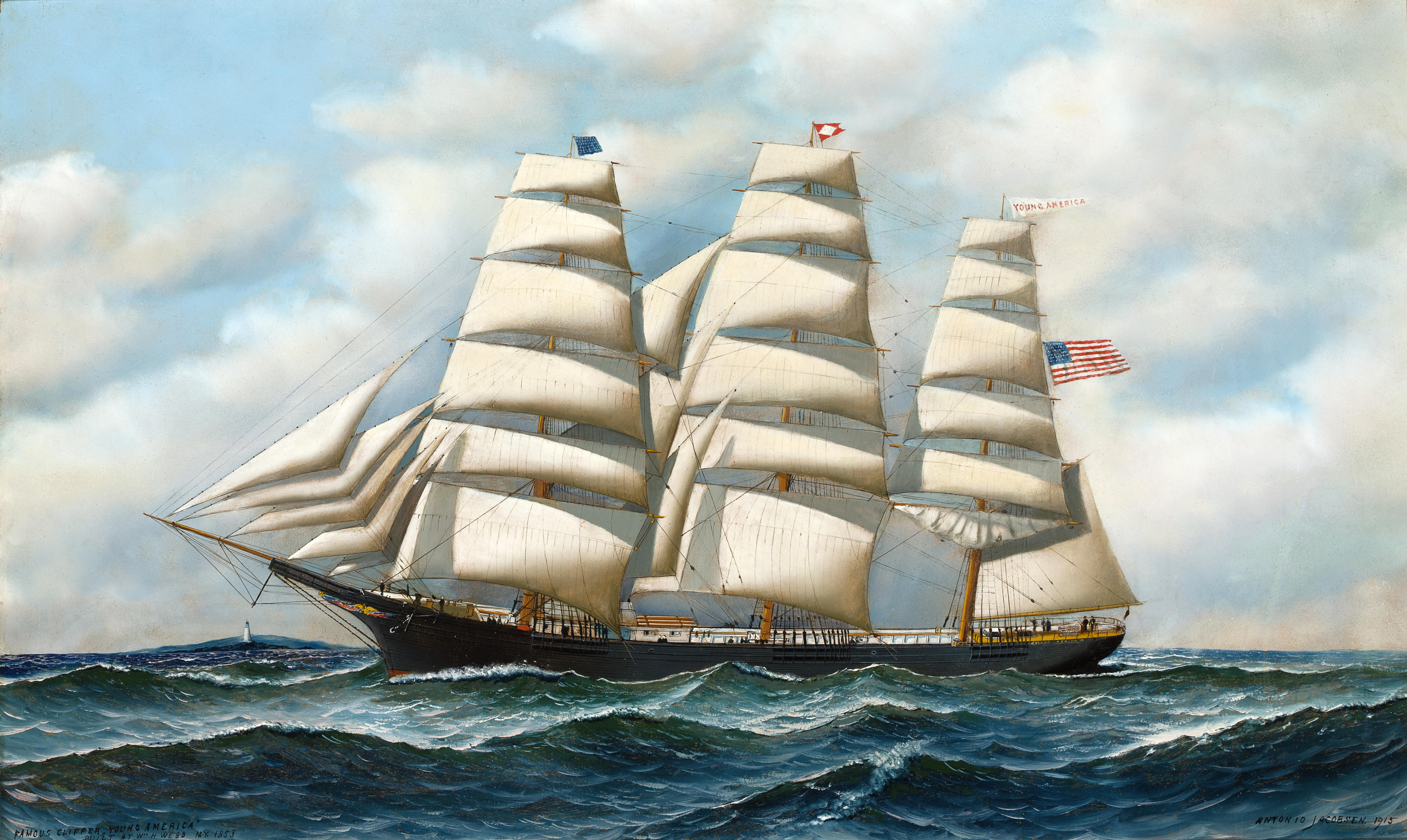 Antonio Jacobsen - The ship Young America at sea