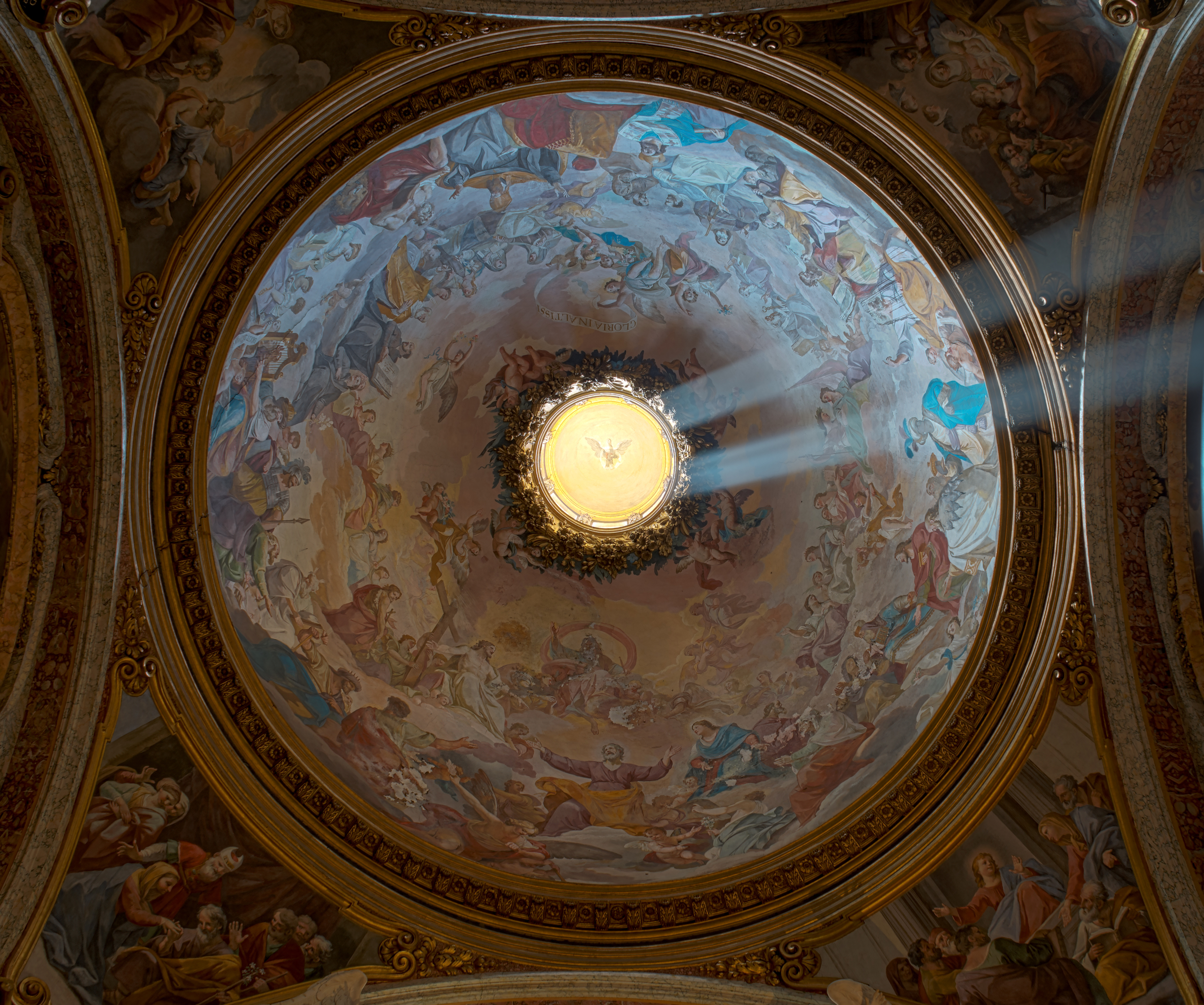 Dome of cappella sacripante in Sant'Ignazio (Rome) HDR