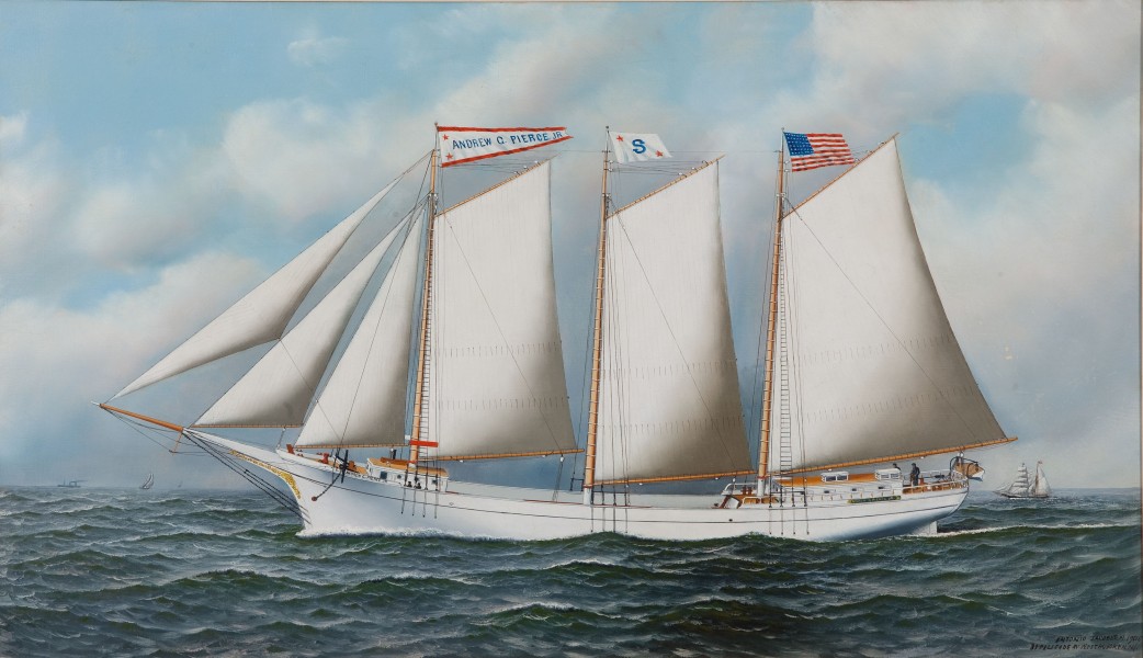 Antonio Jacobsen - Three Masted Schooner 'Andrew C. Pierce', 1905
