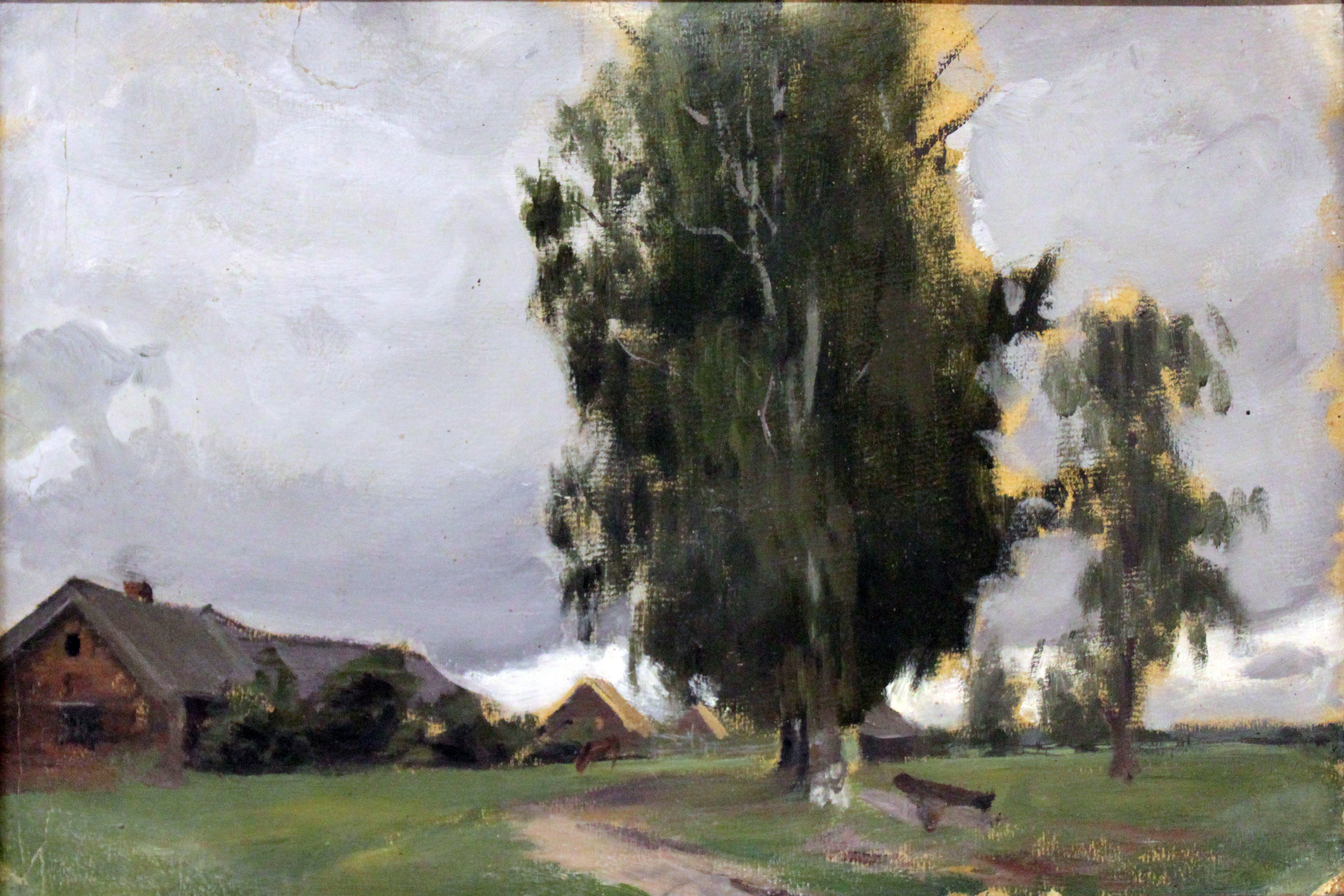 1911 Kustodiev Trees in a village anagoria