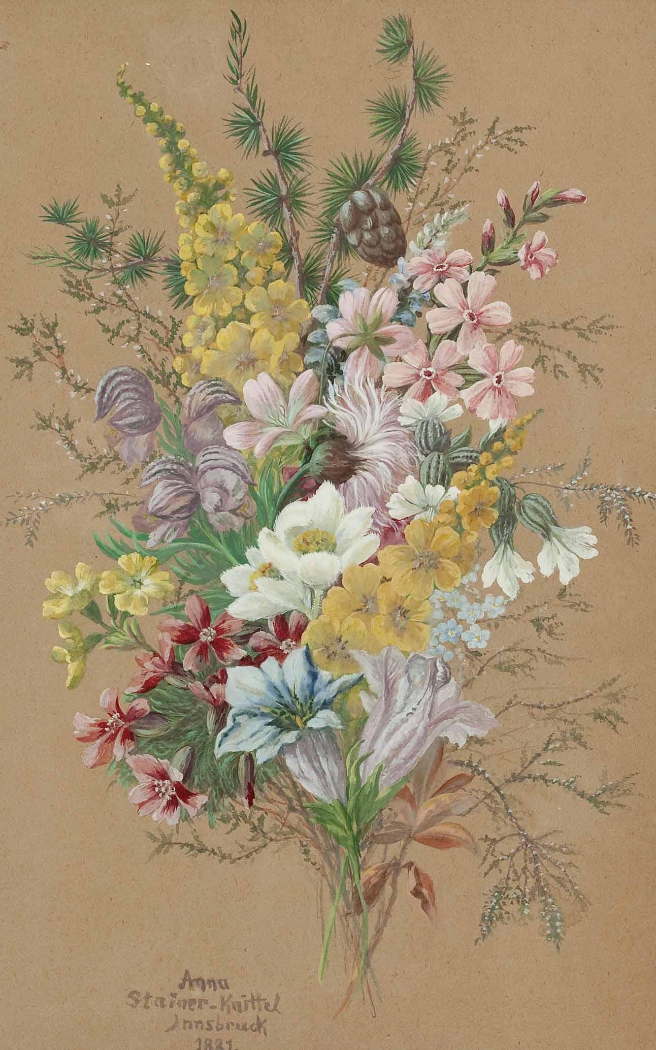 Anna Stainer-Knittel Alpenblumenstrauß 1889
