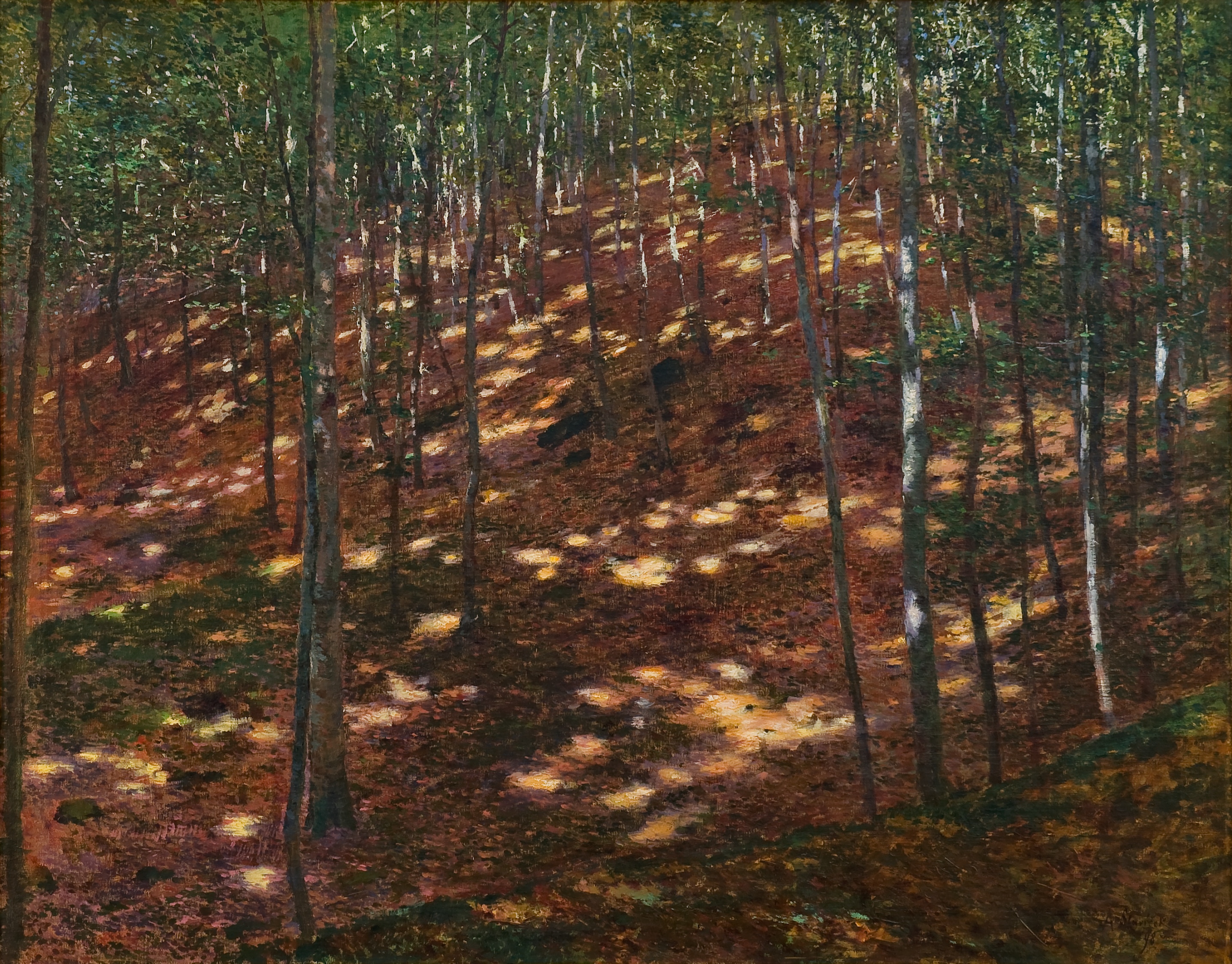 Antonín Slavíček, Slunce v lese, 1898, olej na plátně, 90 x 115 cm