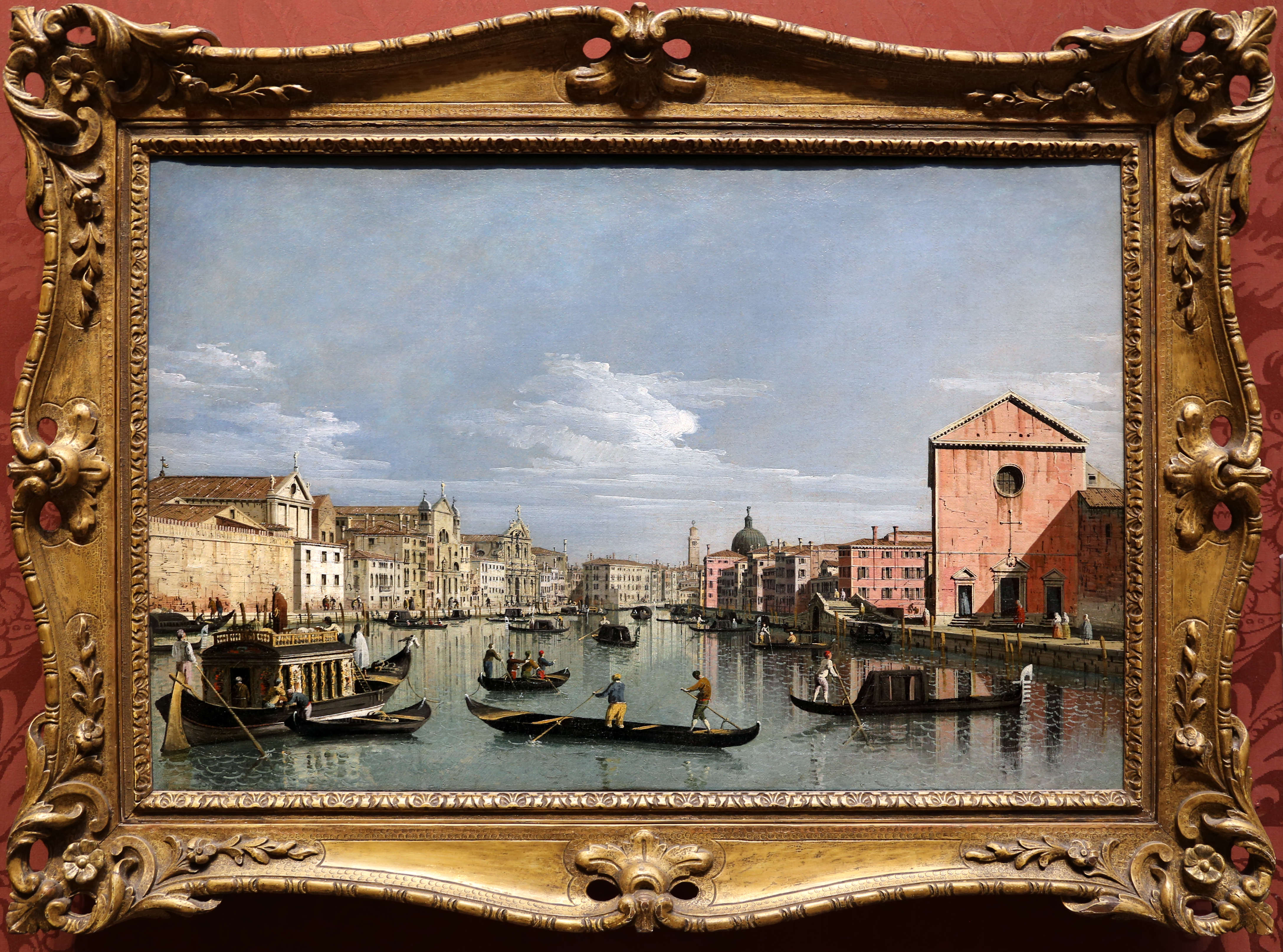 Bernardo bellotto, venezia, imbocco del canal grande davanti santa croce, 1740-50 ca. 01