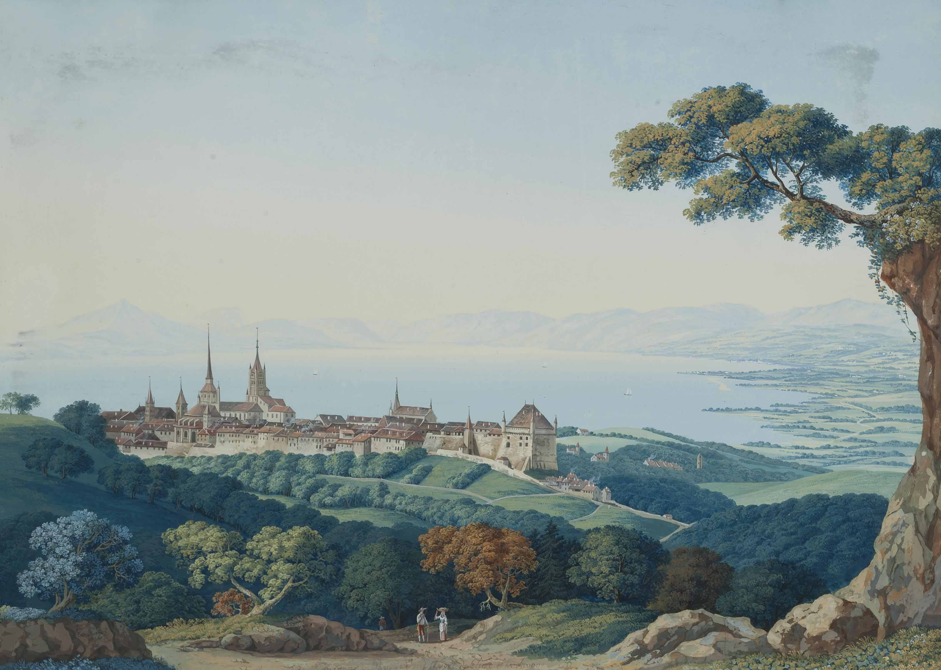 Carl Ludwig Hackert - Vue de Lausanne (1796)