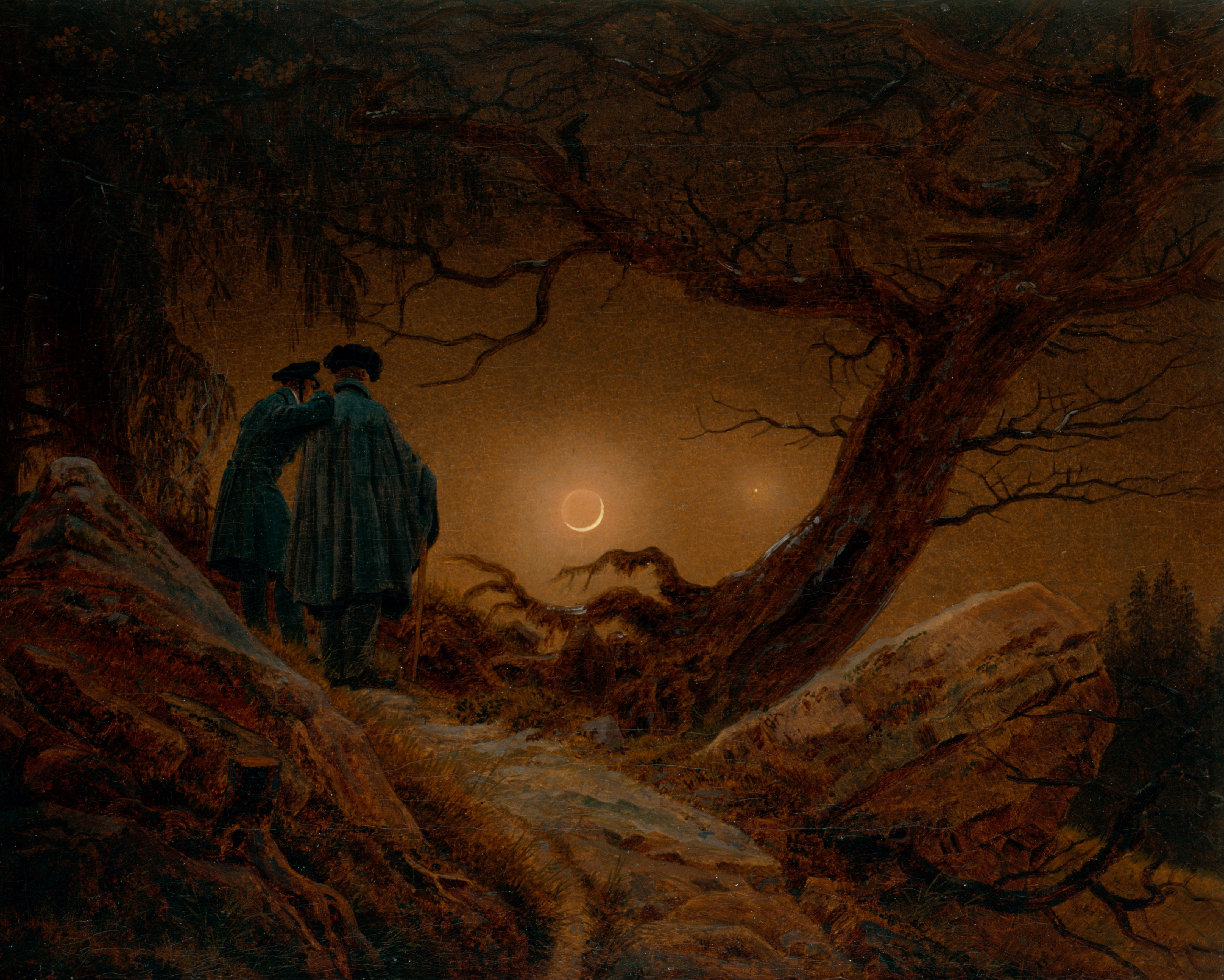 Caspar David Friedrich - Two Men Contemplating the Moon - Google Art Project