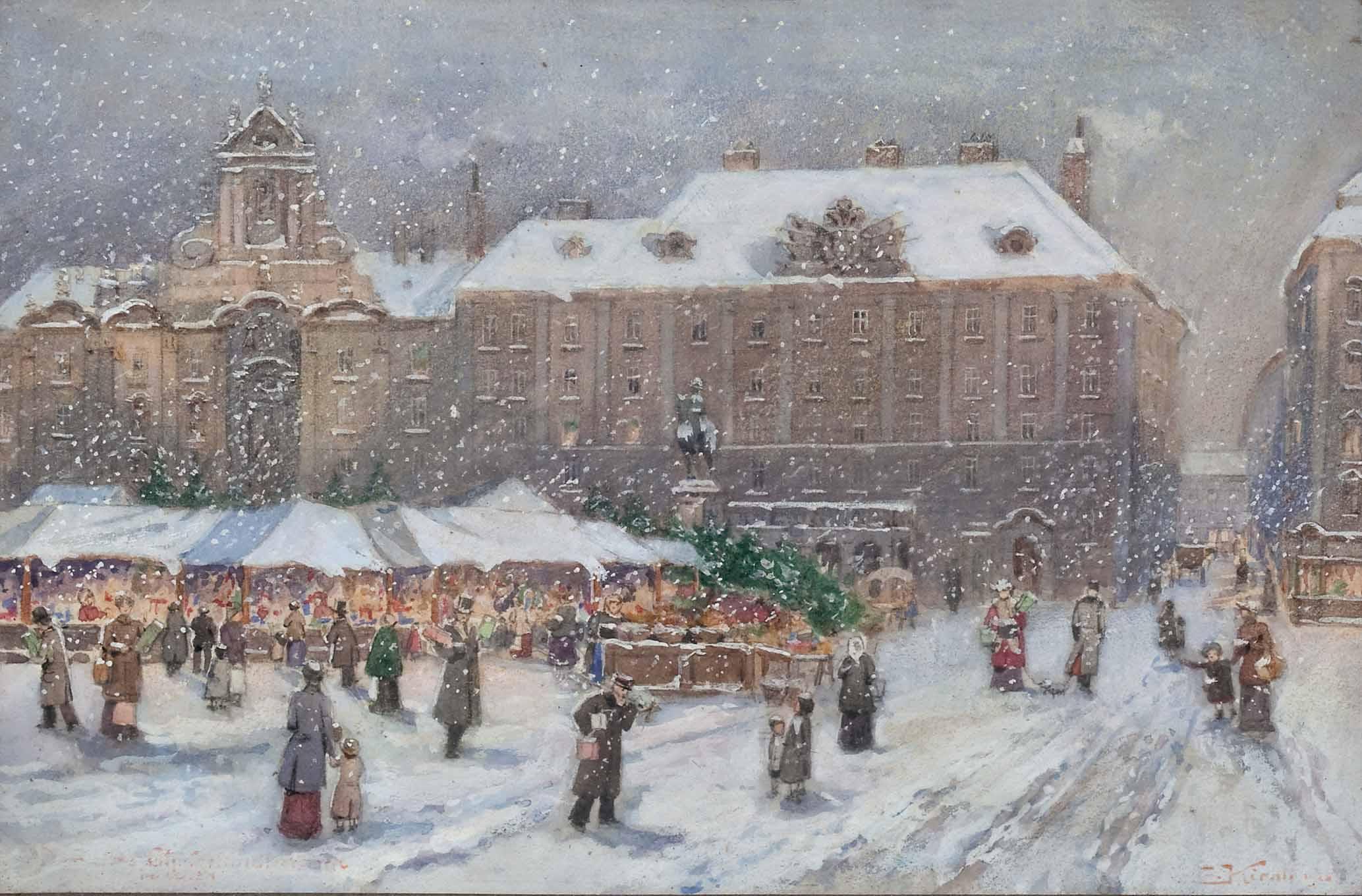 Emmerich Kirall Wiener Markt im Winter 1925 01
