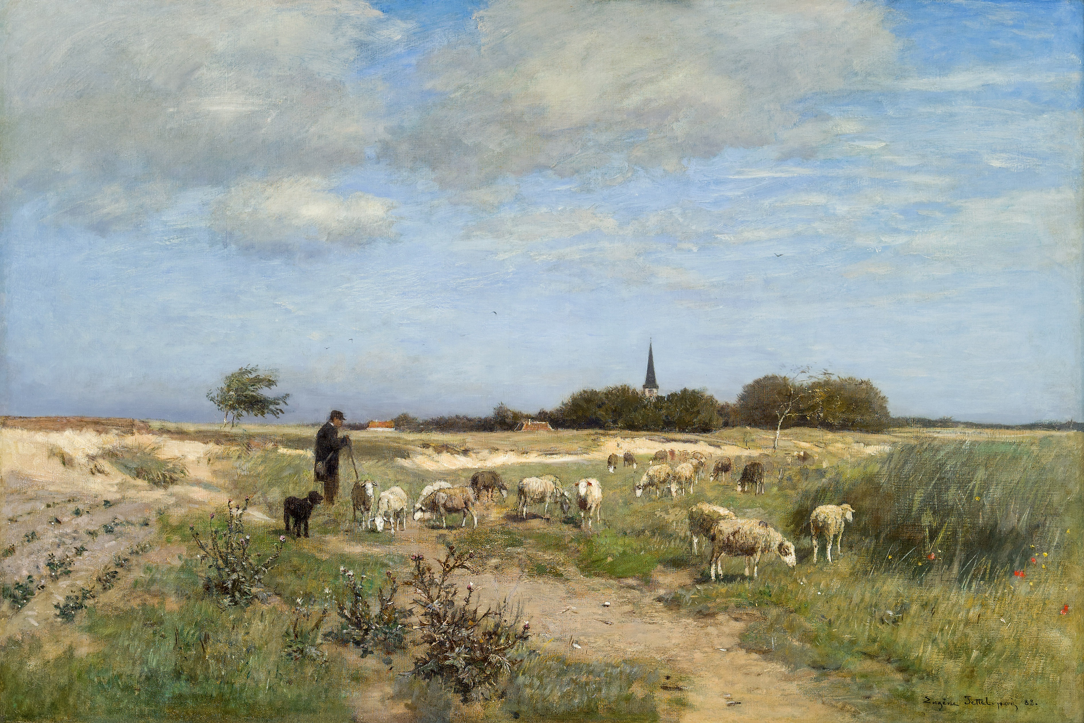 Eugen Jettel - Schafherde in der Normandie (1888)