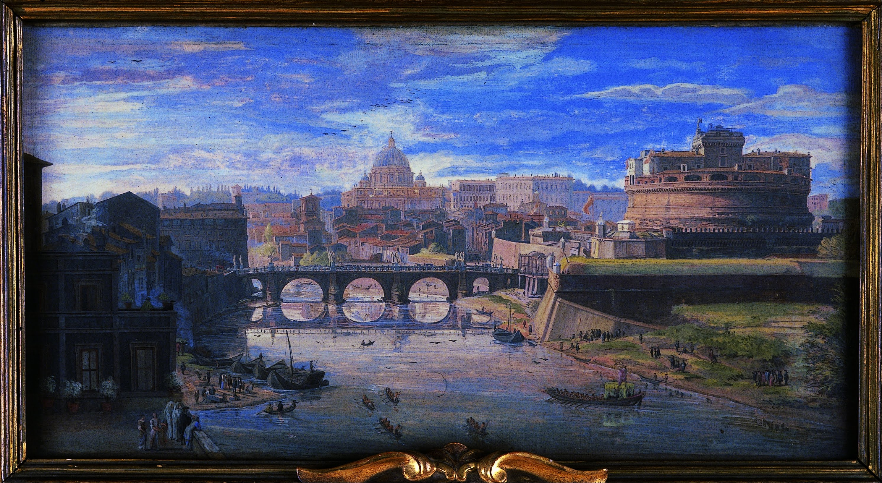 Gaspar van Wittel - View of the Castel Sant'Angelo - Google Art Project