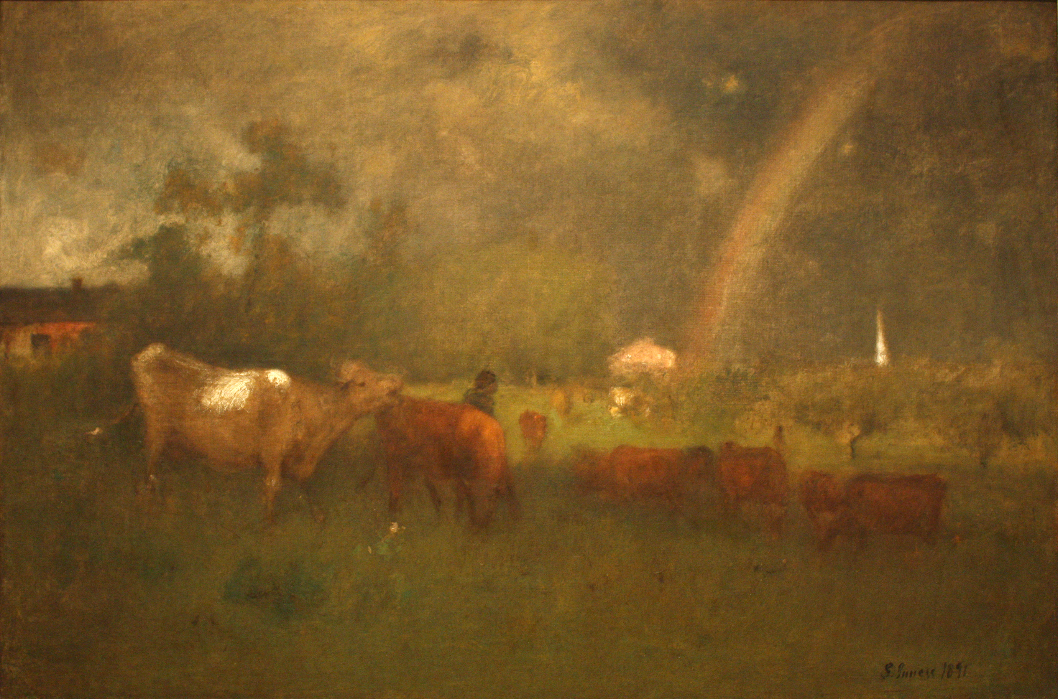 George Inness - Shower on the Delaware River (1891)