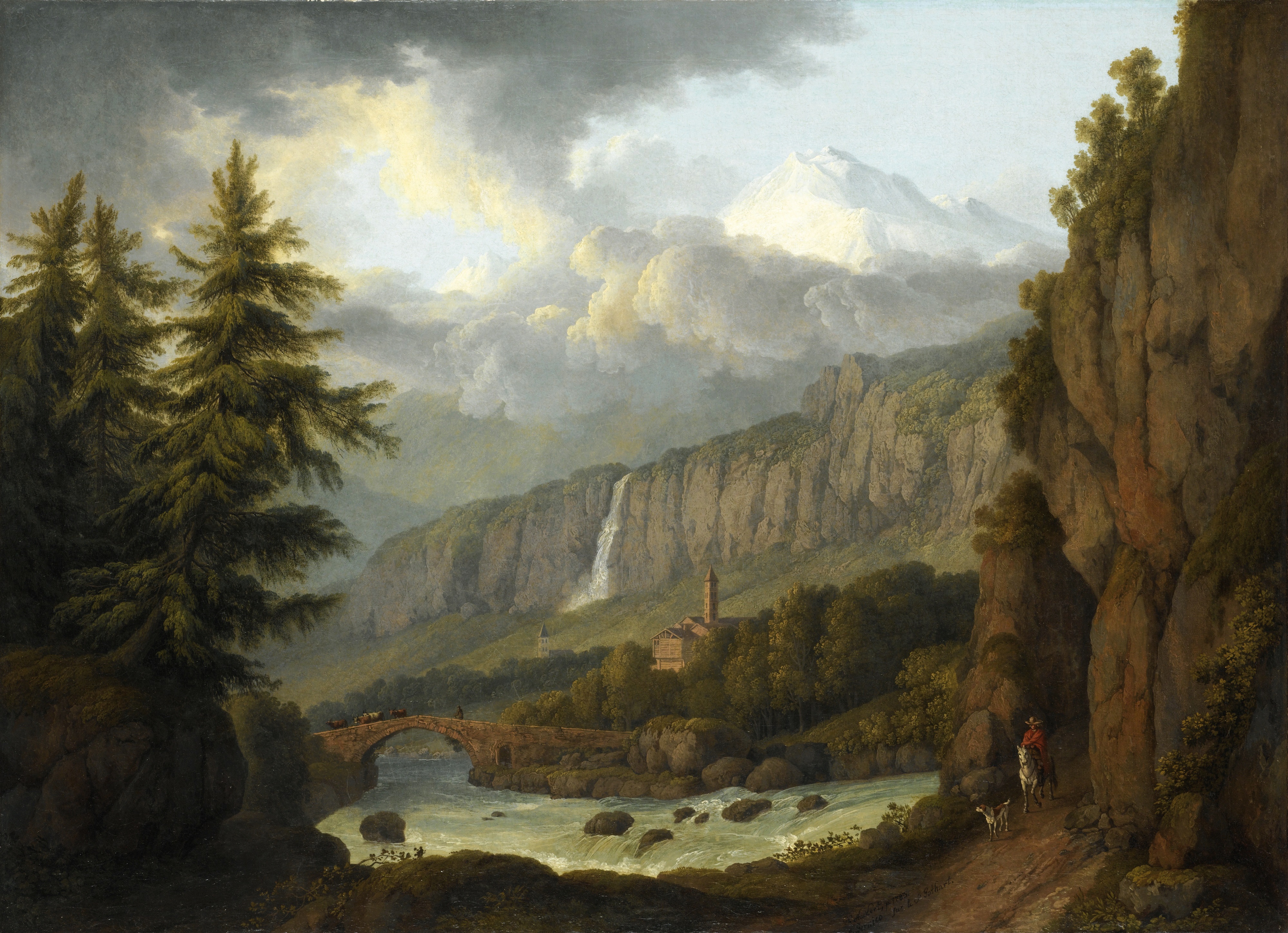 Jakob Philipp Hackert - Ansicht von Giornico vom St. Gotthardpass (1783)