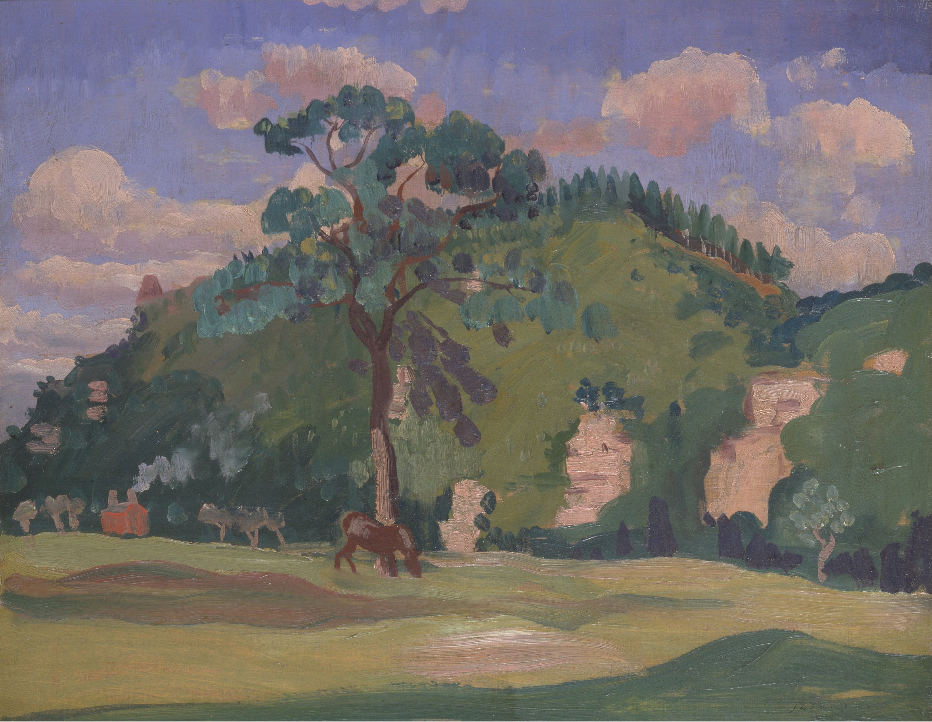 James Dickson Innes - Landscape with a Grazing Horse - Google Art Project
