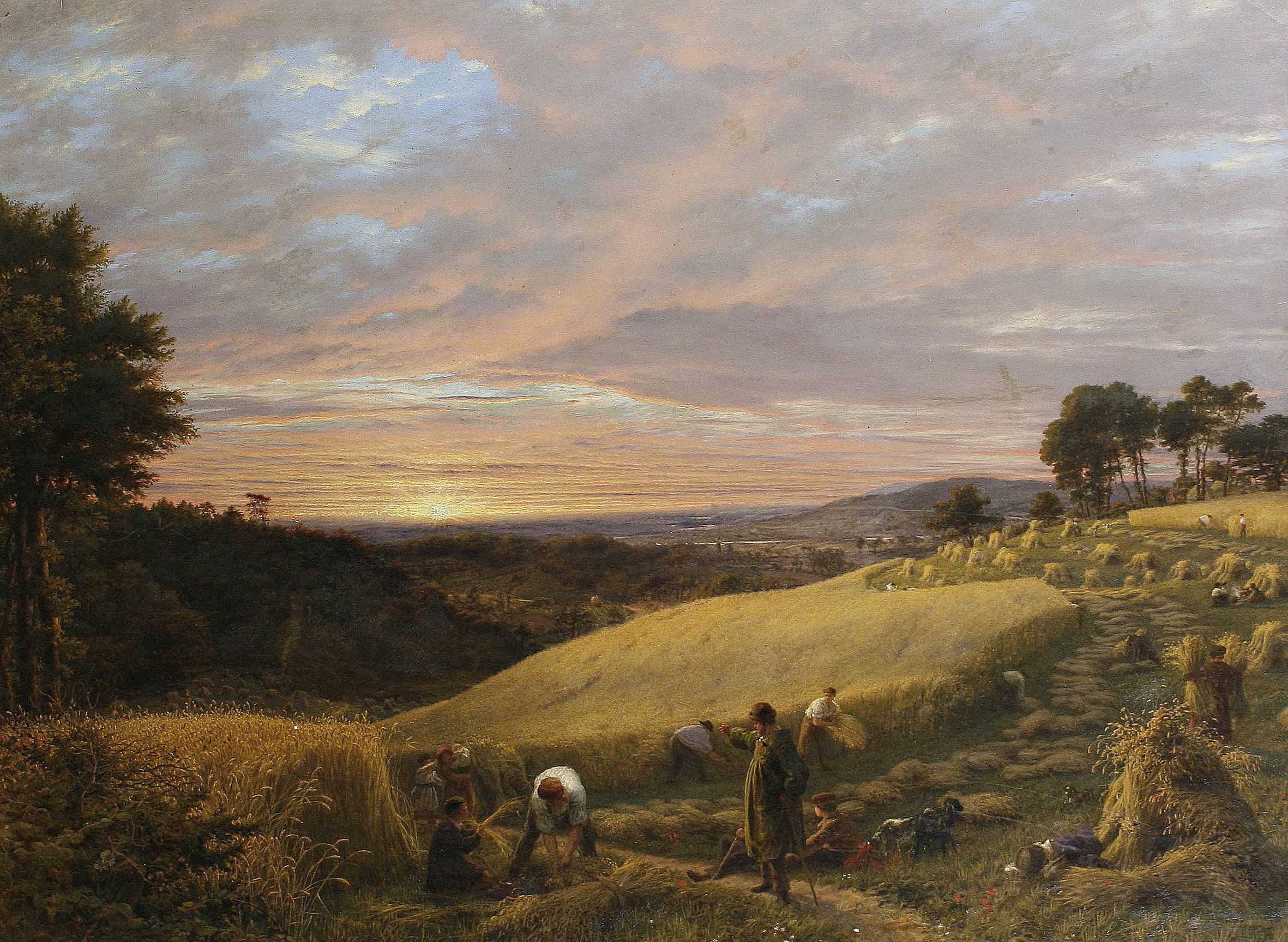 James Thomas Linnell Harvesting at sunset 1851