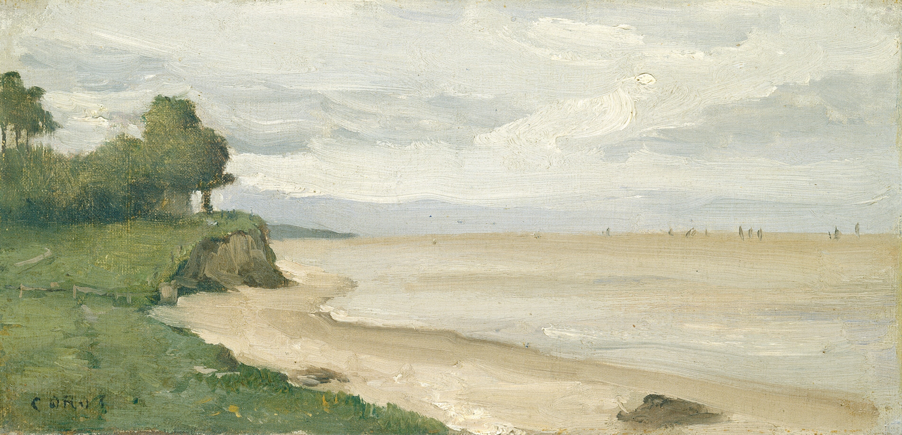 Jean-Baptiste-Camille Corot - Plage près de Etretat (c.1872)