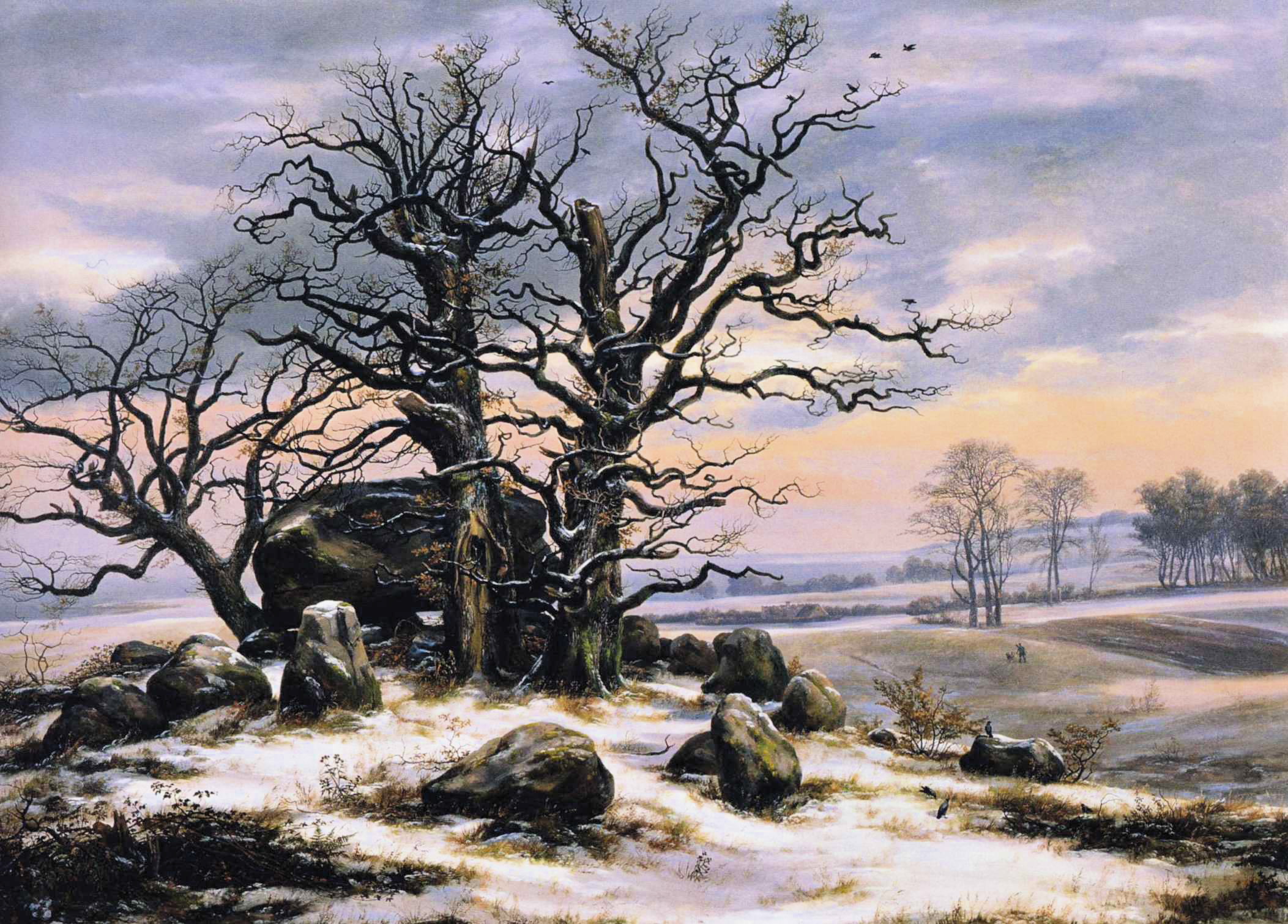 Johan Christian Dahl - Megalith Grave in Winter