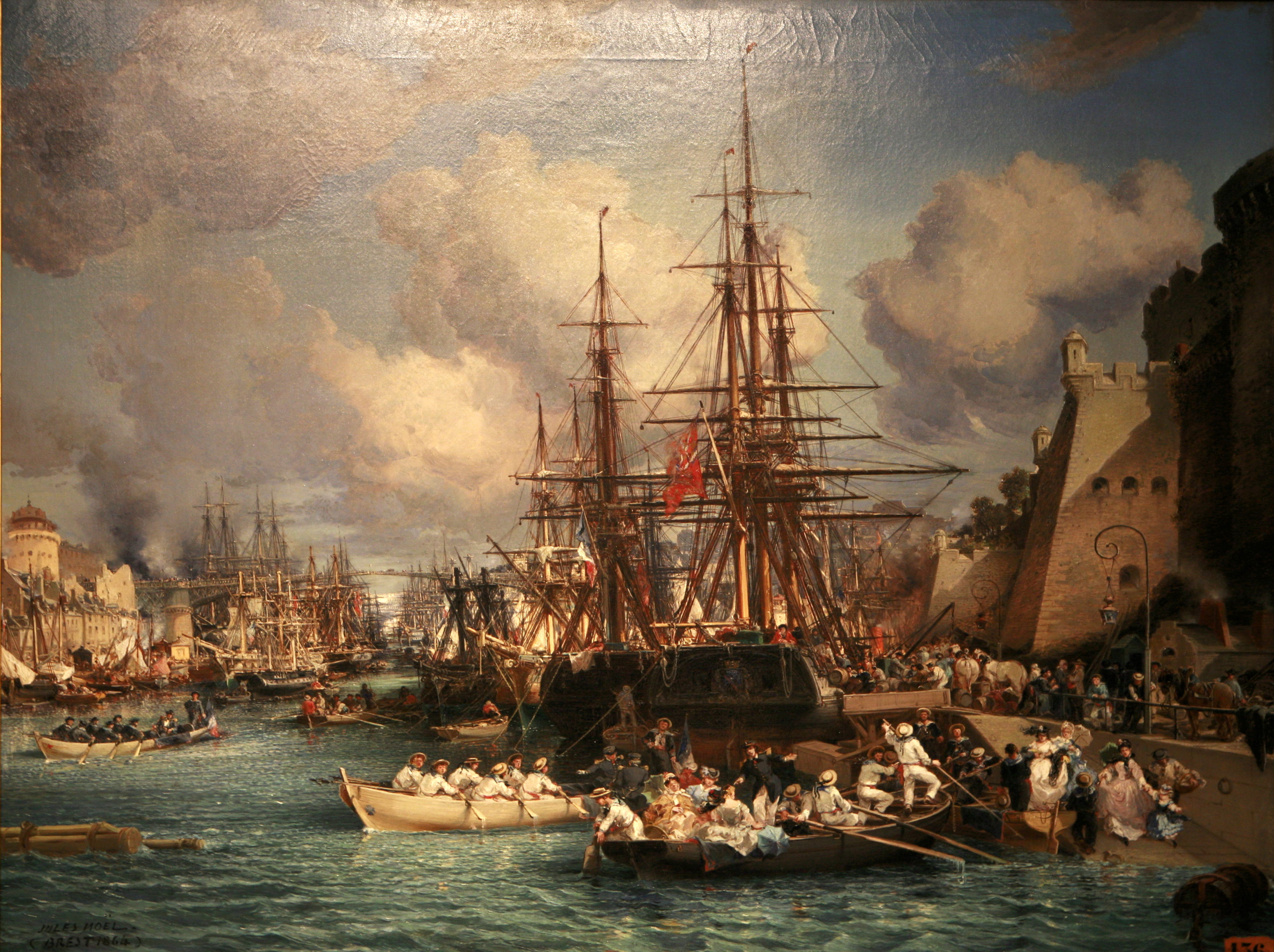 Le Port de Brest en 1864-Jules Noël mg 8180