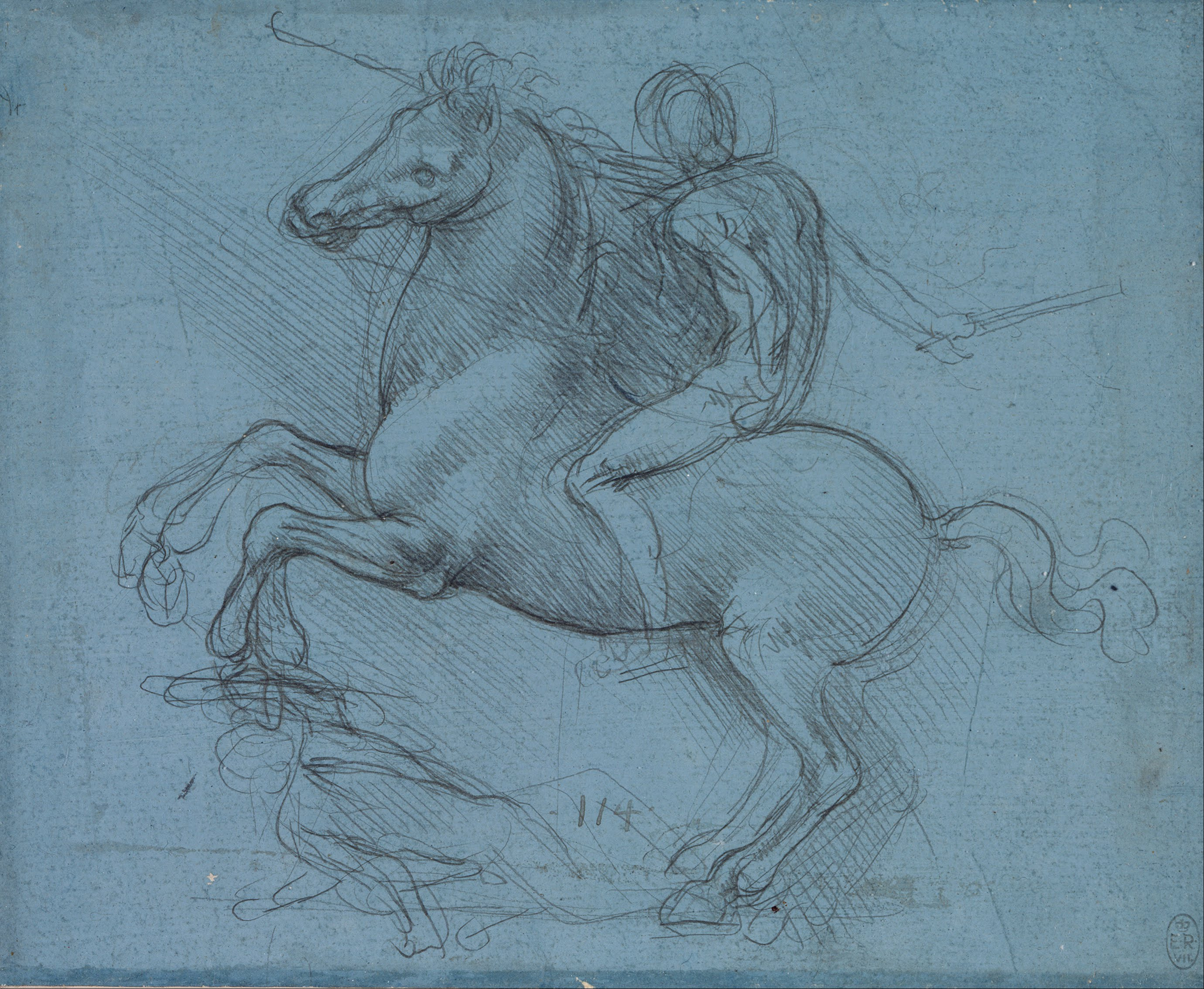 Leonardo da Vinci - Study for an equestrian monument (recto) - Google Art Project