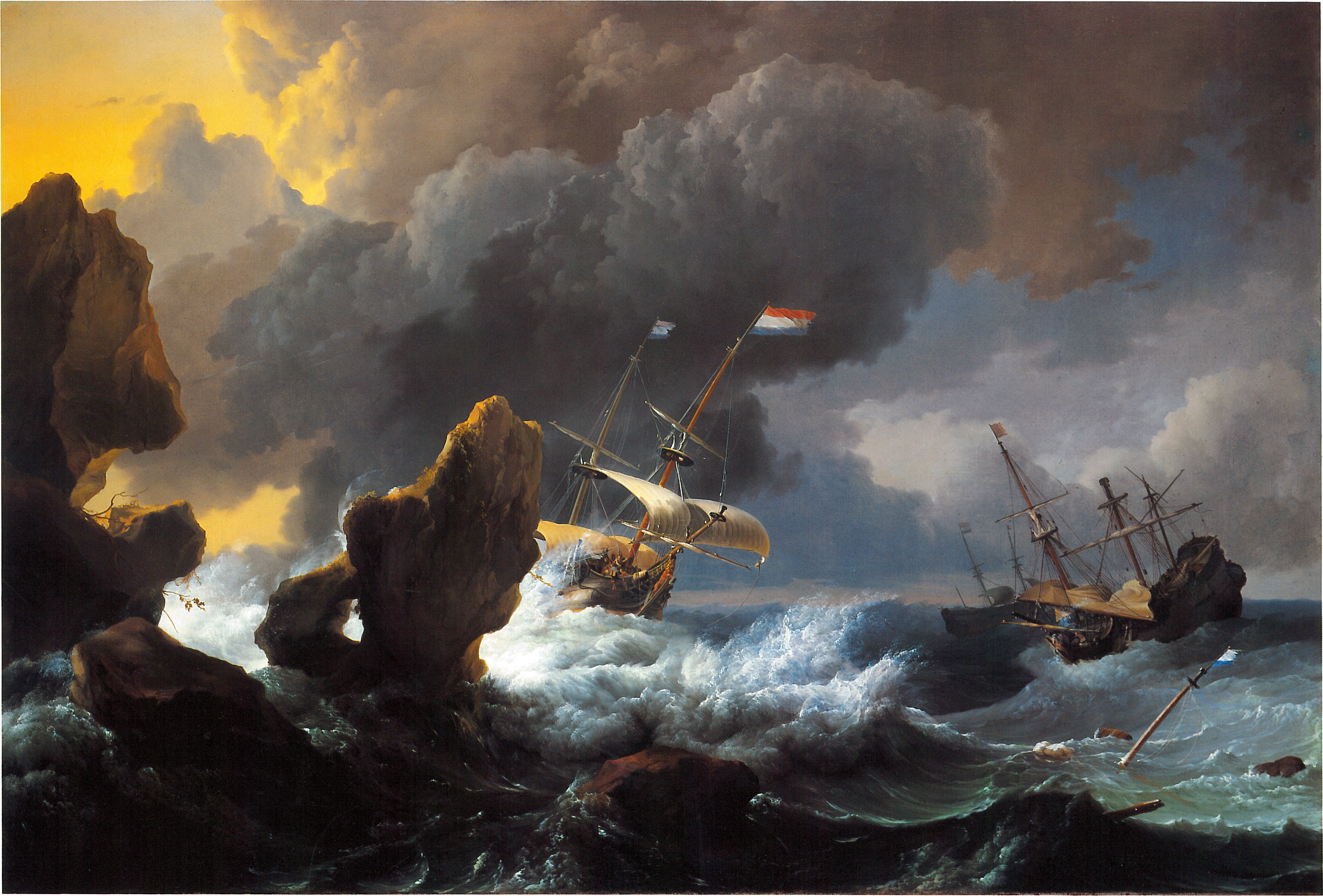 Ludolf Bakhuizen - Ships in Distress off a Rocky Coast - WGA01128
