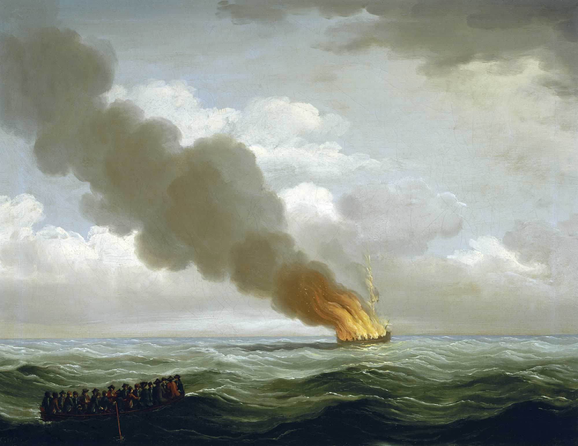 Luxborough galley burnt nearly to the water, 25 June 1727