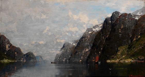 * Artist: Georg Anton Rasmussen (1842-1914, Norway).

Title: Norsk fjordlandskap.
Oil painting.


Category:Georg Anton Rasmussen
Category:Nature in art of Norway