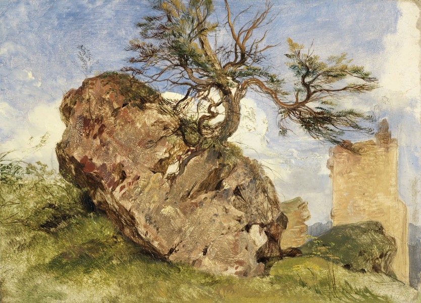 'Study of a Rock and Tree' by Edwin Henry Landseer