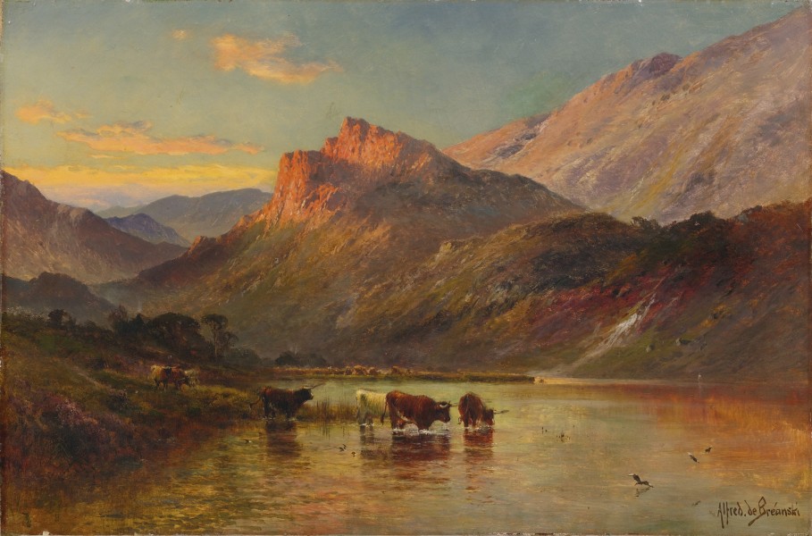 'Sunset in the Scottish Highlands' by Alfred de Breanski