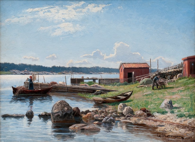 Abrahamson-erik-1871-1907-swed-motif-from-jutholmen