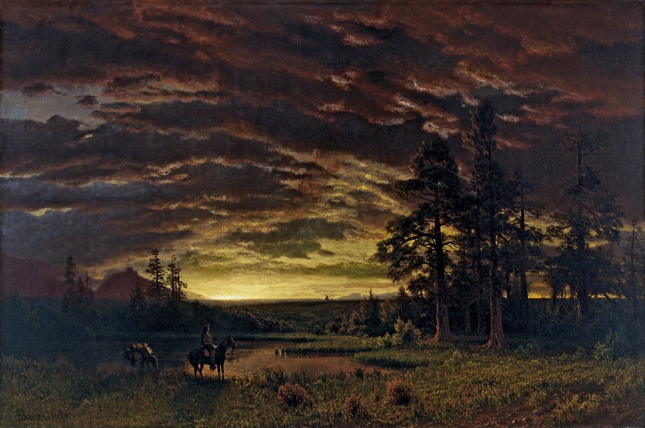 Albert Bierstadt - Evening on the Prairie