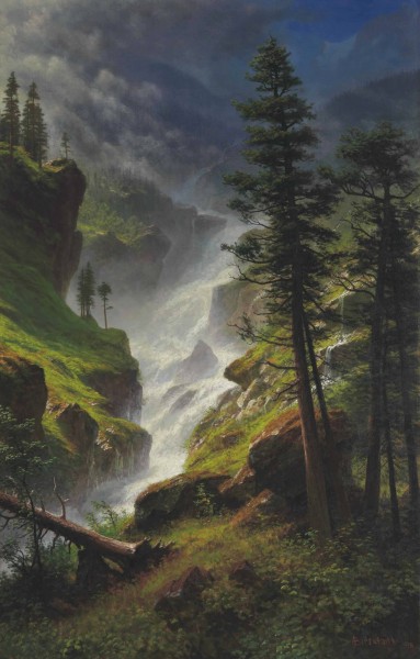 Albert Bierstadt - Rocky Mountain Waterfall (1898)