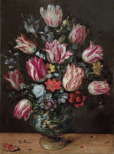 Andries Daniels and Frans Francken the Younger - Vase with Tulips - Google Art Project