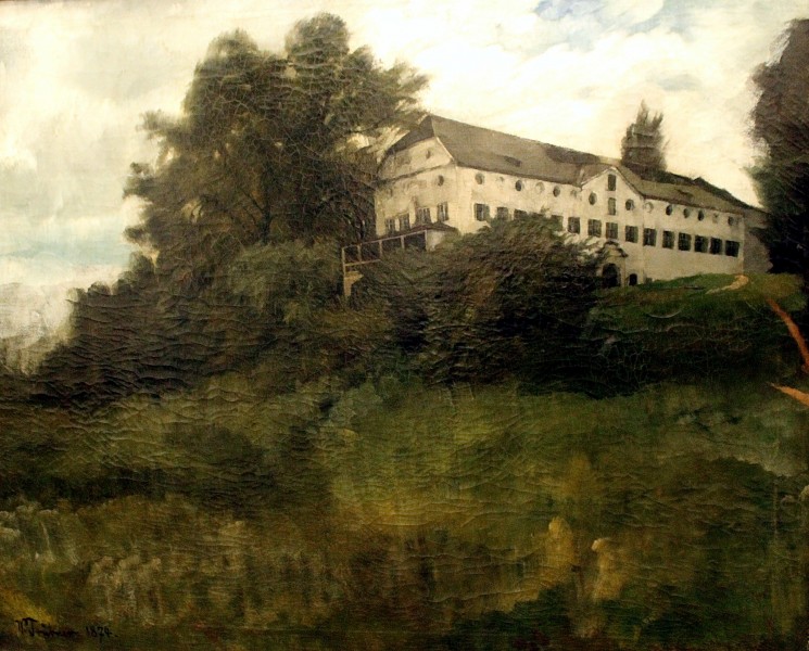 Berlin, Alte Nationalgalerie, Wilhelm Trübner, Klostergebäude auf der Herreninsel im Chiemsee