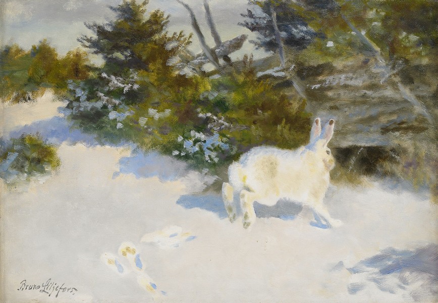 Bruno Liljefors - Hare in winter landscape