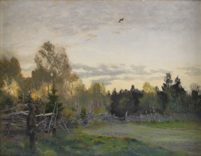Bruno Liljefors - Hunter in autumn landscape 1923