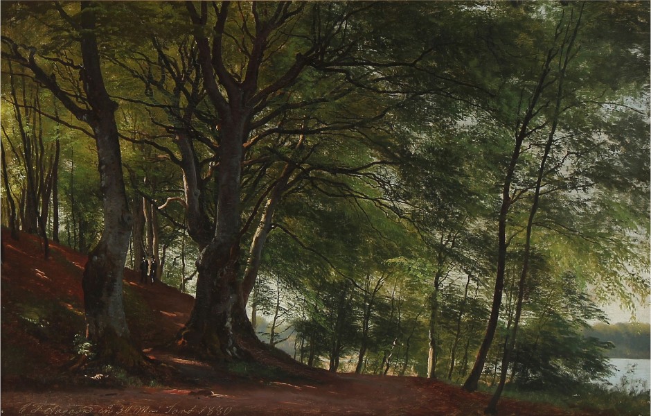 Carl Frederik Aagaard - Forest scene from Sorø, Denmark (1880)