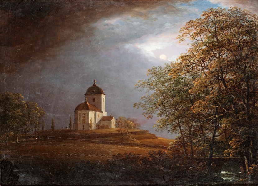 Carl Johan Fahlcrantz - Utsikt mot Andrarums kyrka