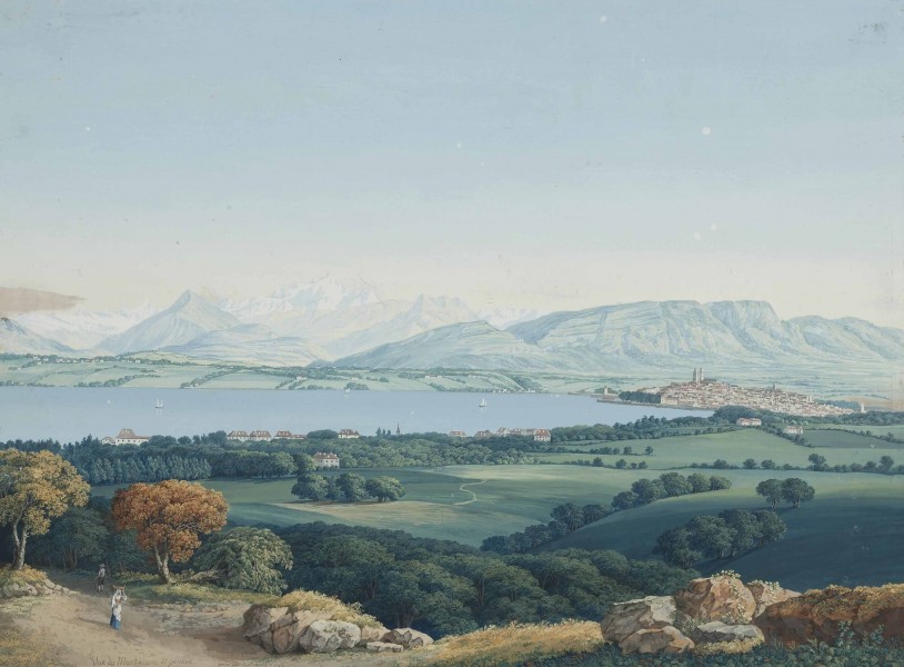 Carl Ludwig Hackert - Vue sur le Mont Blanc et Genève (1796)