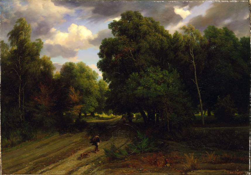Charles-François Daubigny - Les carrefours du nid des aigles, la forêt de Fontainebleau (1840s)