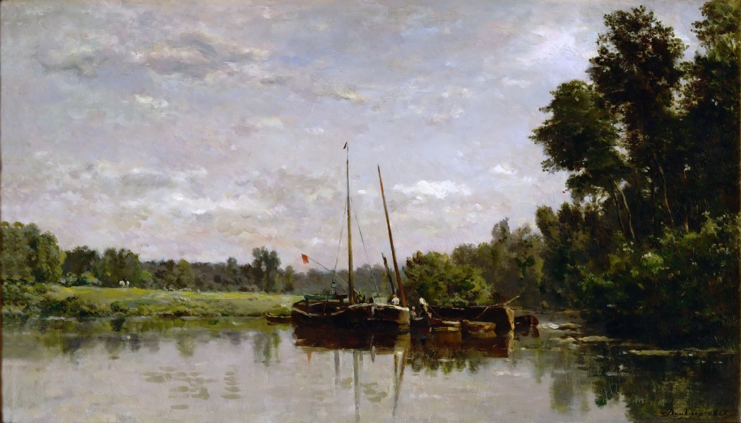 Charles-François Daubigny - Les péniches (1865)