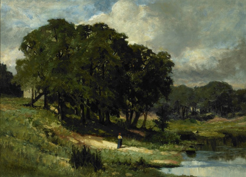 Edward Mitchell Bannister - Woman Standing Near a Pond