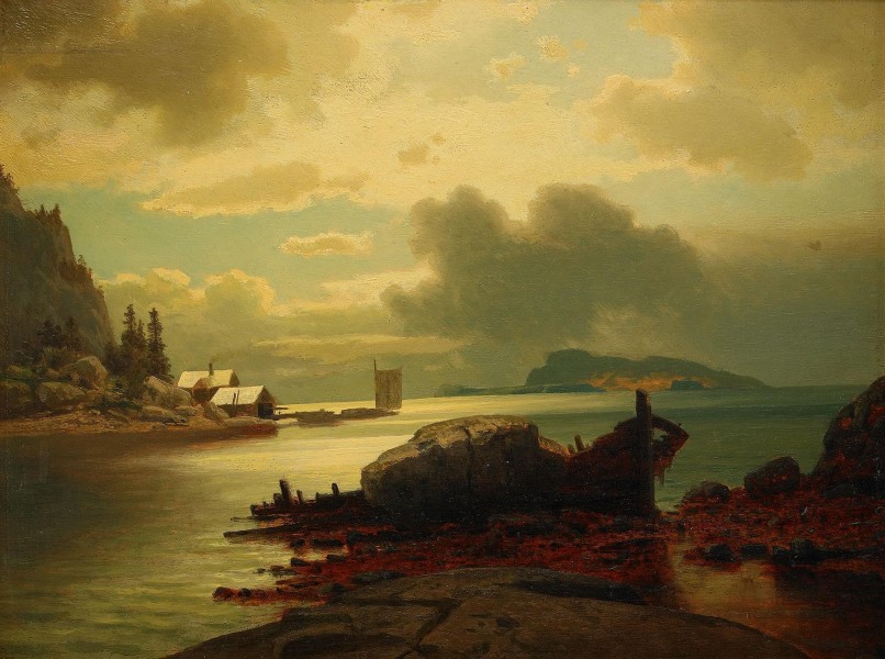 Erik Bodom - Norska kustlandskap 2 st (1878)