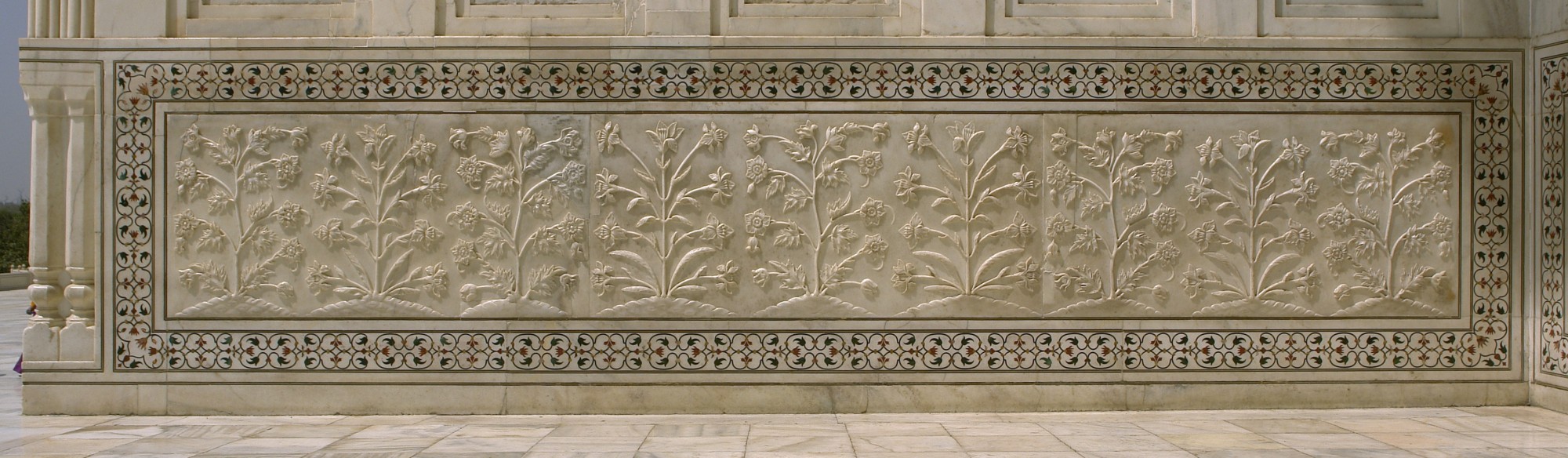 Flowers in marble, Taj Mahal, Agra, UP, India