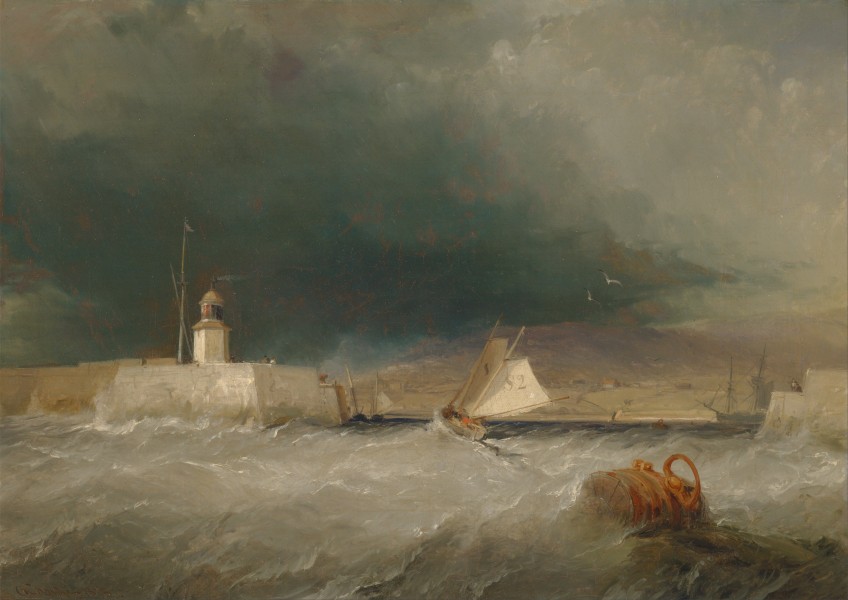 George Chambers - Port on a Stormy Day - Google Art Project