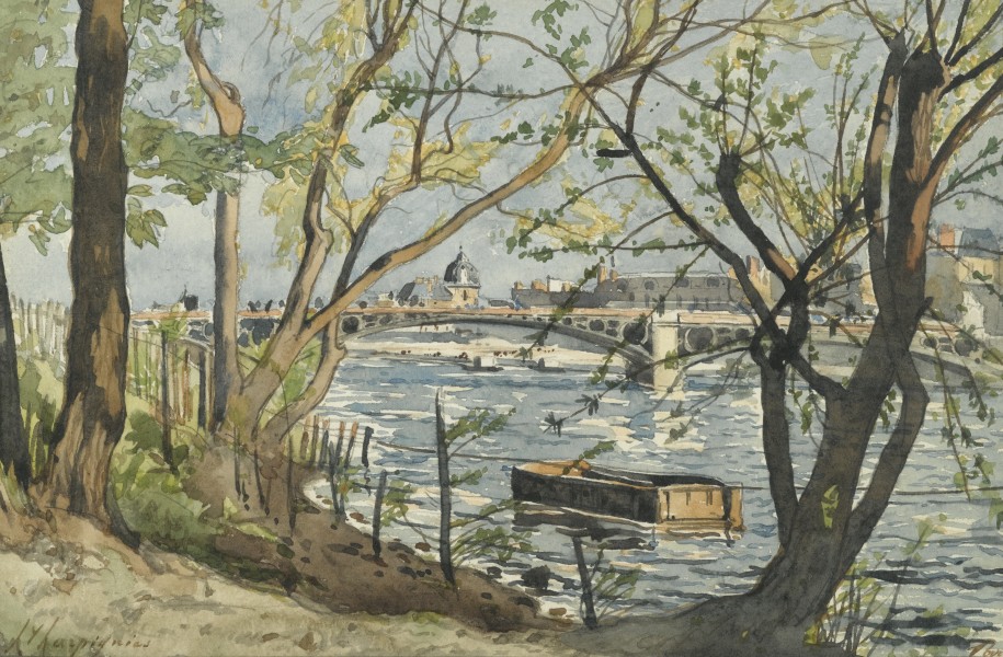 Henri Joseph Harpignies - Le Pont du Carrousel sur la Seine