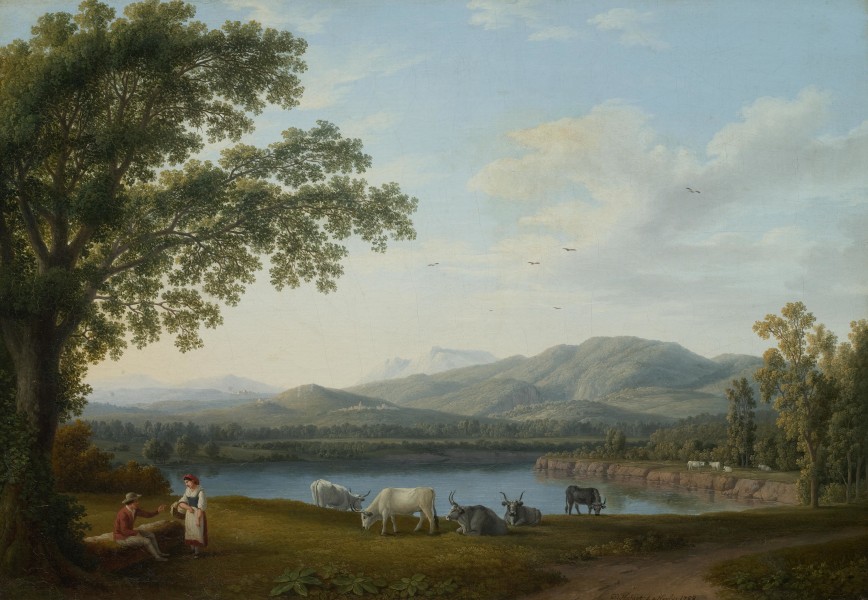 Jacob Philipp Hackert - Blick auf den Sele und das Massiv der Monti Alburni (1788)
