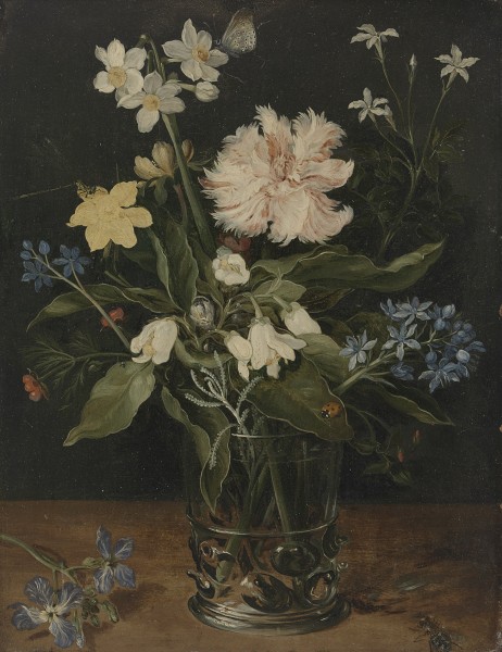Jan Brueghel - Stilleven met bloemen in een glas