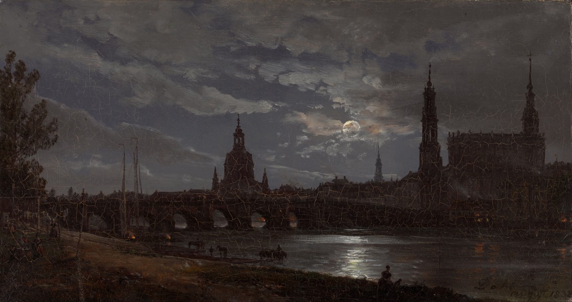 Johan Christian Dahl - View of Dresden by Moonlight - Google Art Project (NwHK-NsdInFfMQ)