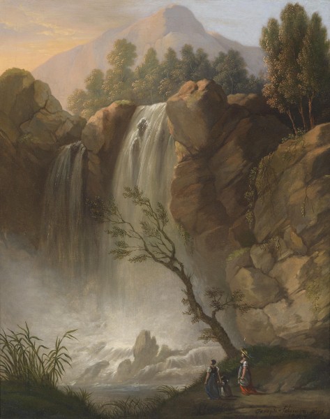 Joseph Salomon Wasserfall mit figürlicher Staffage