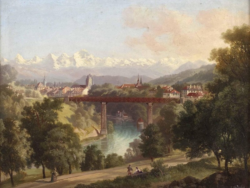 Karl Fuchs Bern mit Brücke