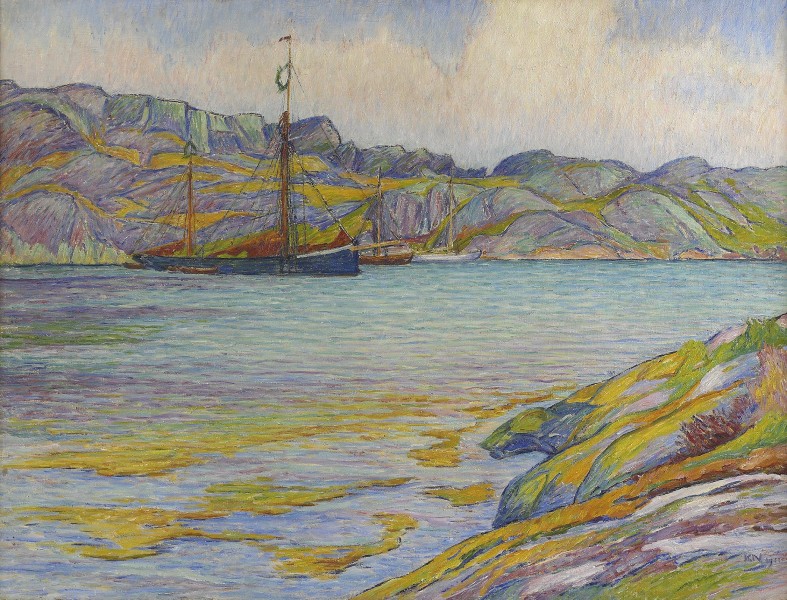 Karl Nordström - Båtar vid klippa