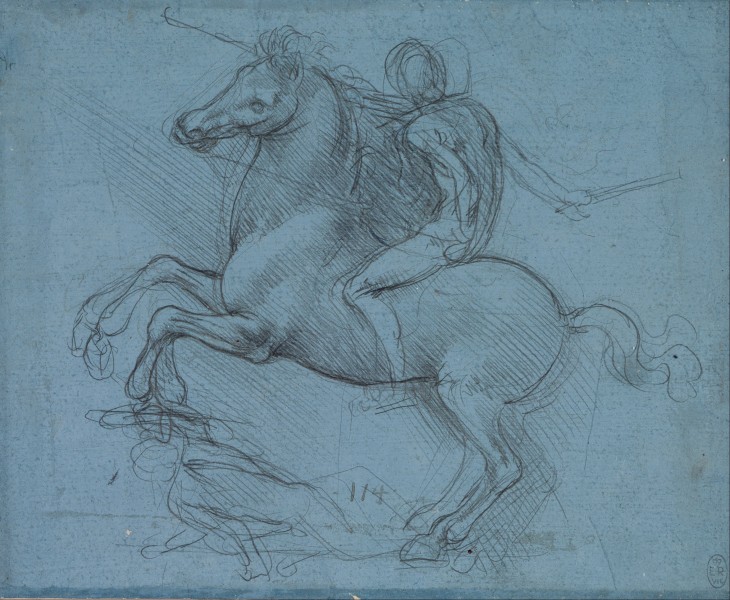 Leonardo da Vinci - Study for an equestrian monument (recto) - Google Art Project